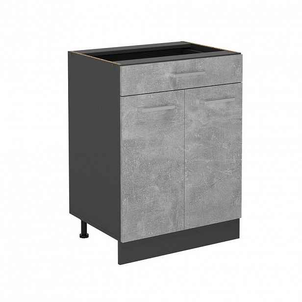 Vicco SPODNÍ SKŘÍŇKA KUCHYŇSKÉ LINKY R-Line Beton 60 cm se zásuvkou, bez pracovní desky