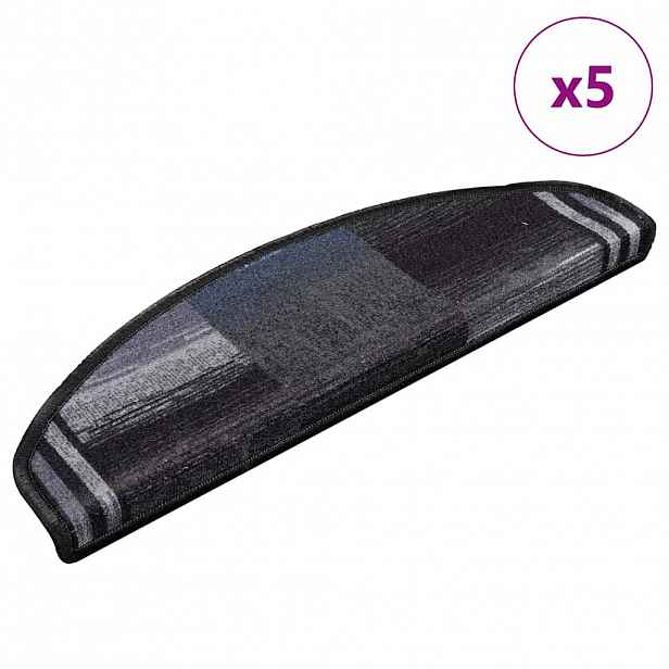 vidaXL Nášlapy na schody samolepicí 5 ks 65x21x4 cm černošedé