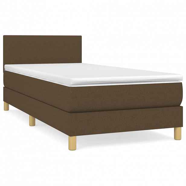 vidaXL Box spring postel s matrací tmavě hnědá 80x200 cm textil
