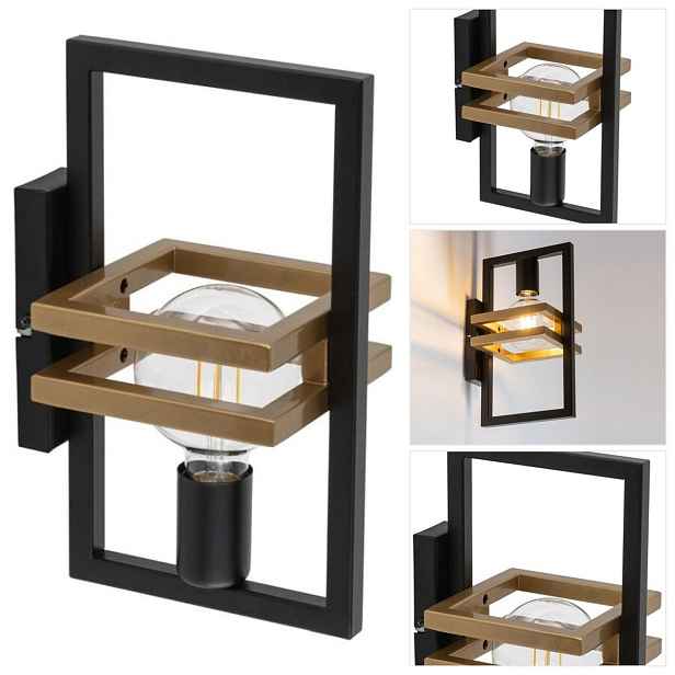 Nástěnné svítidlo Merci černé, moderní, zlatý lesk v obývacím pokoji Sigma Lighting