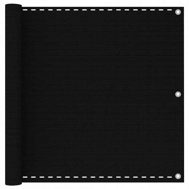 vidaXL Balkonová zástěna černá 90 x 300 cm HDPE