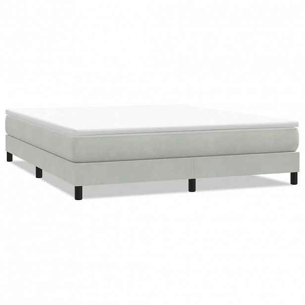 vidaXL Postel Box Spring bez matrace světle šedá 180x210 cm samet