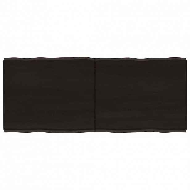vidaXL Stolní deska tmavě hnědá 120x50x(2-6)cm ošetřený dub živá hrana