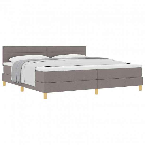vidaXL Postel s boxspringem s polštářem Taupe 200 x 200 cm textil