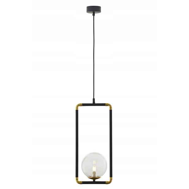 Jupiter Závěsná lampa Zafra Loft Černo-Zlatá Skleněná Koule G9 14W