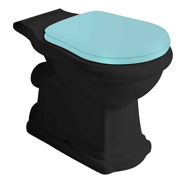 Kerasan RETRO WC kombi mísa 38,5x72cm, zadní odpad, černá mat