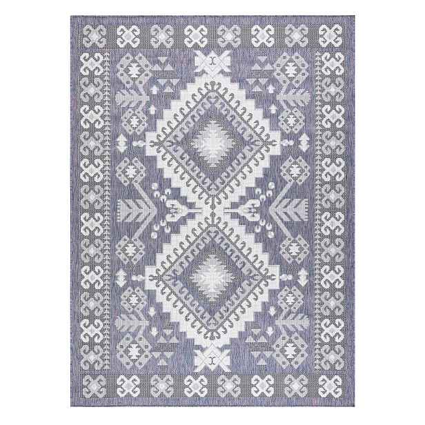 Kusový koberec Sion Sisal Aztec 3007 blue/pink/ecru – na ven i na doma, 140x190, modrá, chodba / předsíň, Dywany Łuszczów
