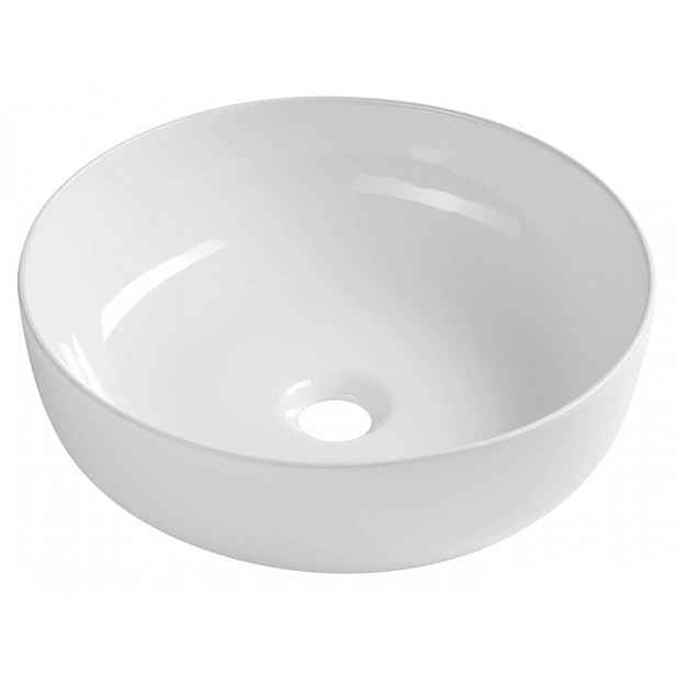 Sapho - Umyvadlo na desku Rondea, průměr 41 cm, bez přepadu, bez otvoru pro baterii, bílá AR445