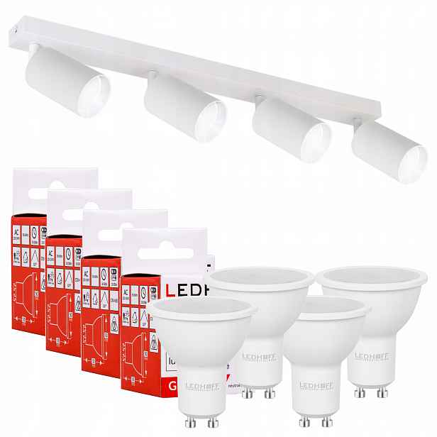 Stropní svítidlo Lišta Spot Lampa Led GU10 žárovka x4 bílá nastavitelná