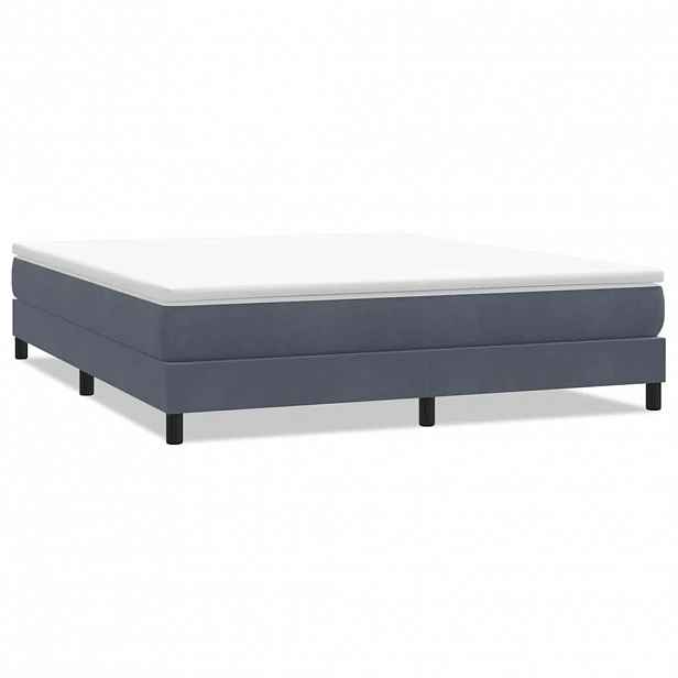 vidaXL Postel Box Spring bez matrace tmavě šedá 180x210 cm samet