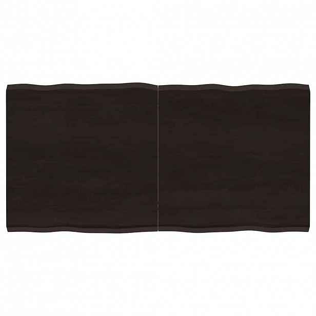 vidaXL Stolní deska tmavě hnědá 120x60x(2-4)cm ošetřený dub živá hrana