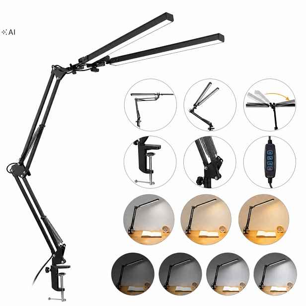 Led Stolní Lampa Na Školní Stůl Kreslicí Lampa Do Kanceláře Stojící 2v1