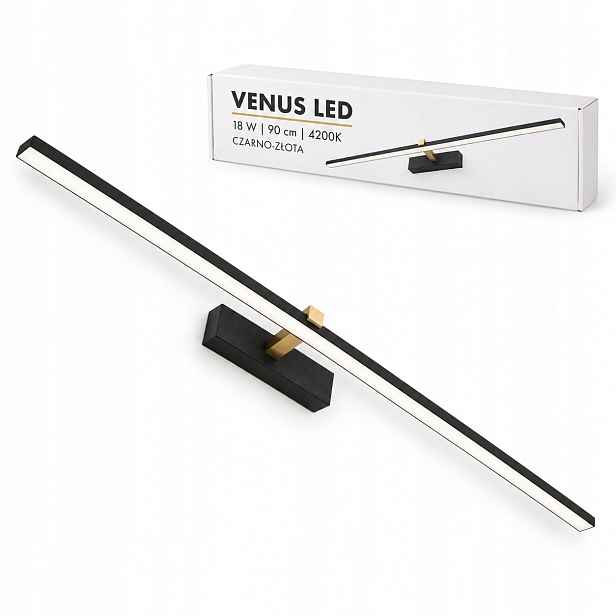 Do šatny Venus 18W 90cm černo-zlatá Led lampa 4200K IP44 1100lm