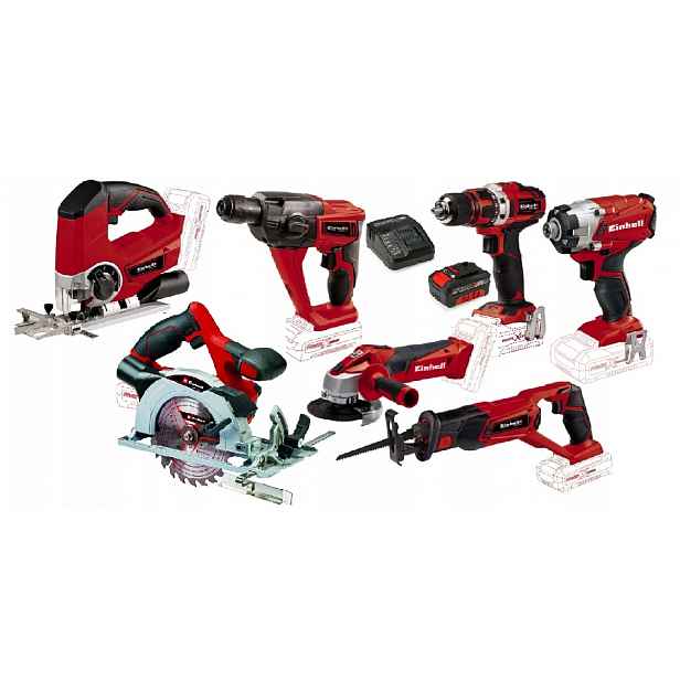 Einhell Sada Elektronářadí 18V Pxc 4,0AH Aku Vrtací Kladivo A Další