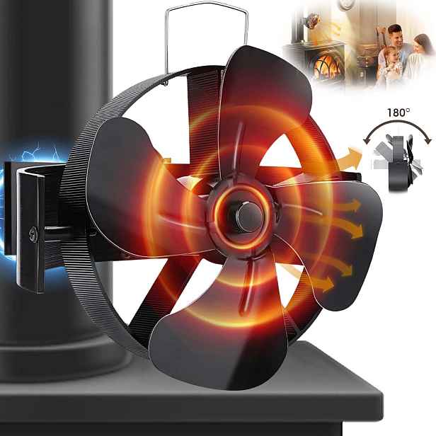 Krbový Ventilátor 4 Lopatek Tichý S Magnetickým Pro Kamna Na Dřevo