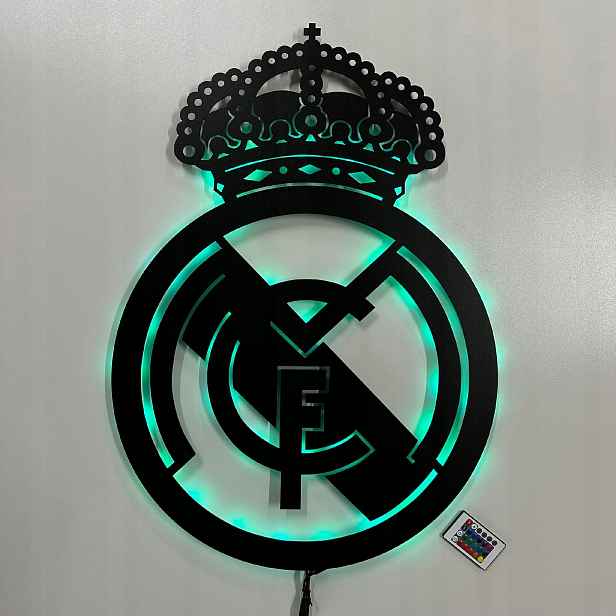 Noční Lampa Led Real Madrid Nástěnná Dekorace Dřevěný 3D obraz Dárek