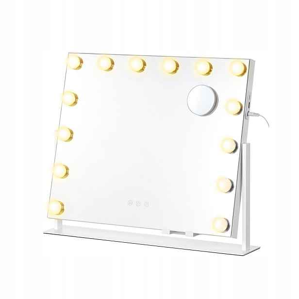 Songmics Zrcadlo Hollywood Led pro líčení 55 x 10 x 45 cm bílé