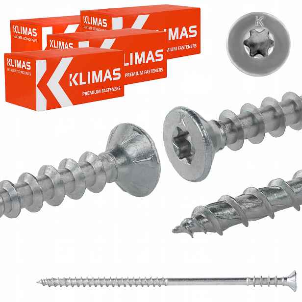Šrouby pro vyrovnávání latí 6x145 mm 400 ks distanční Torx Klimas Wkss