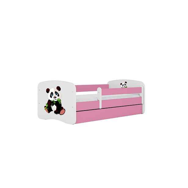 Kocot kids Dětská postel Babydreams panda růžová II, varianta 70x140, se šuplíky, bez matrace