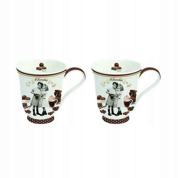 Porcelánové Šálky Chocolat Vintage Čokoláda retro styl Kpl Šálek x 2 ks