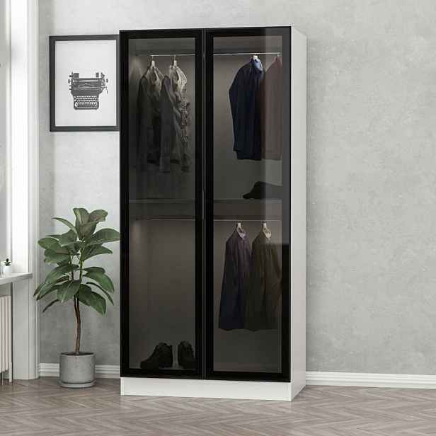 Šatní skříň Kale Glass Black - 210