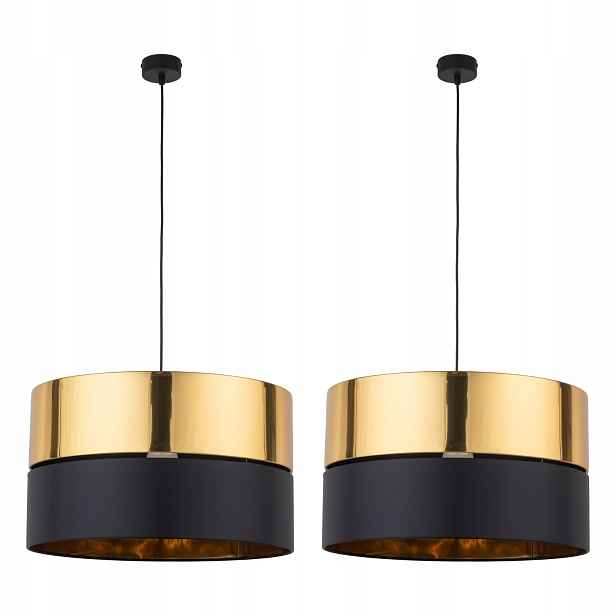 Tk Lighting Sada 2x Závěsná lampa Hilton Black/gold 4346