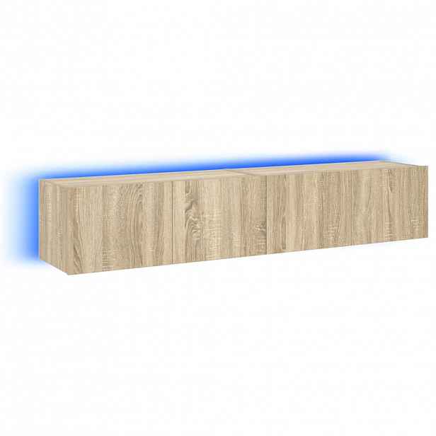 vidaXL Nástěnné TV skříňky s LED osvětlením 2 ks dub sonoma 80x35x31cm