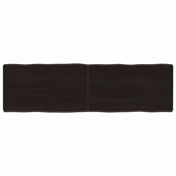 vidaXL Stolní deska tmavě hnědá 140x40x(2-6)cm ošetřený dub živá hrana