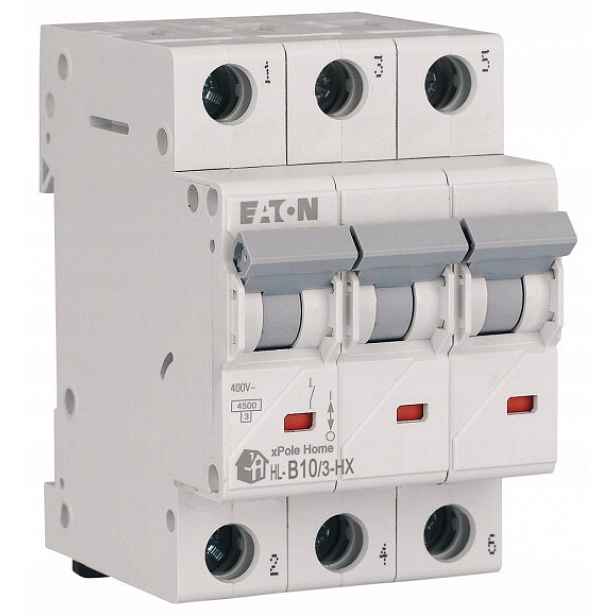 Nadproudový spínač Eaton HN-B10/3 10A 3P 6kA B 230V IP20 typ Ac 194879
