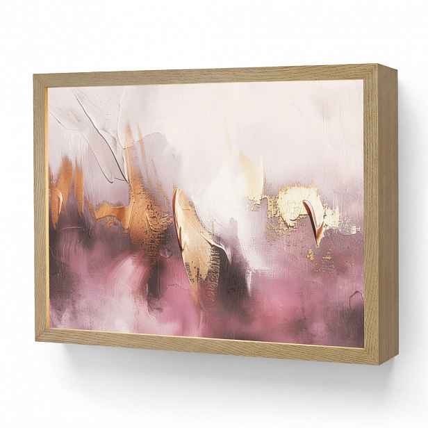 OnlyWow NÁSTĚNNÁ LAMPA S AKUMULÁTOREM Fialová - abstraktní - barva - zlatá 40x30 cm