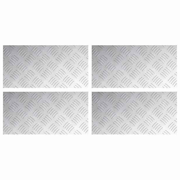 vidaXL Schodové nášlapy 4 ks 40 x 20 cm Stříbrná Hliník Obdélníkový
