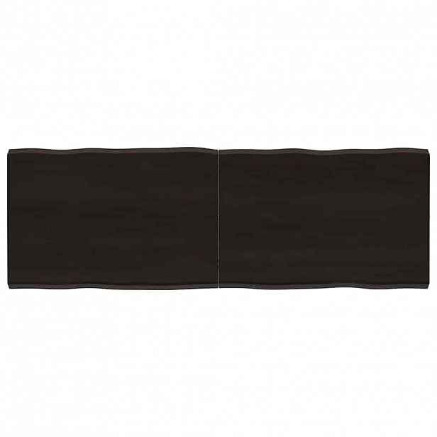 vidaXL Stolní deska tmavě hnědá 140x50x(2-4)cm ošetřený dub živá hrana