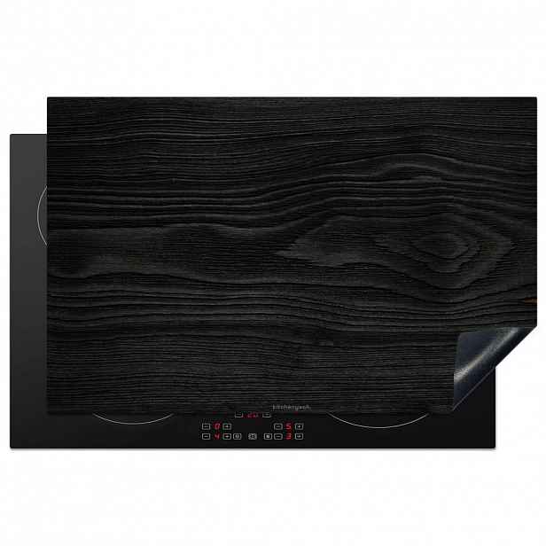 MuchoWow KRYT NA INDUKČNÍ DESKU Černá - vzhled dřeva 80x52.2 cm