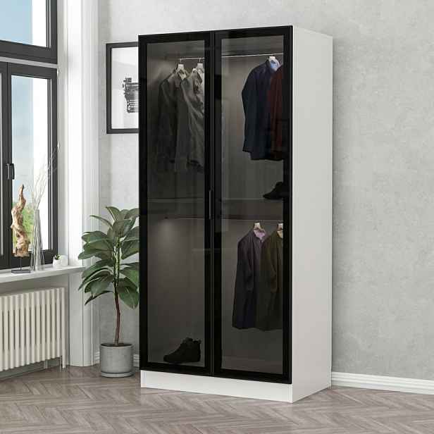 Šatní skříň Kale Glass Black - 190
