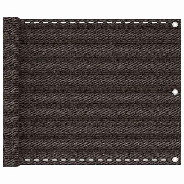 vidaXL Balkonová zástěna hnědá 75 x 400 cm HDPE