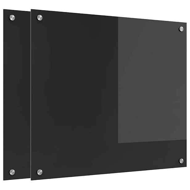 vidaXL Kuchyňský obklad 2 ks Černá 70 x 60 cm tvrzené sklo