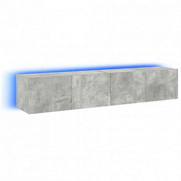 vidaXL Nástěnné TV skříňky s LED 2 ks betonově šedé 80 x 35 x 31 cm