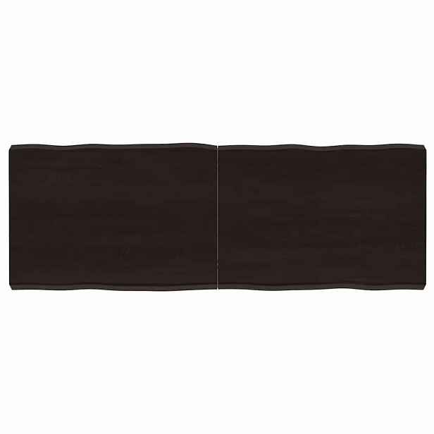 vidaXL Stolní deska tmavě hnědá 140x50x(2-6)cm ošetřený dub živá hrana