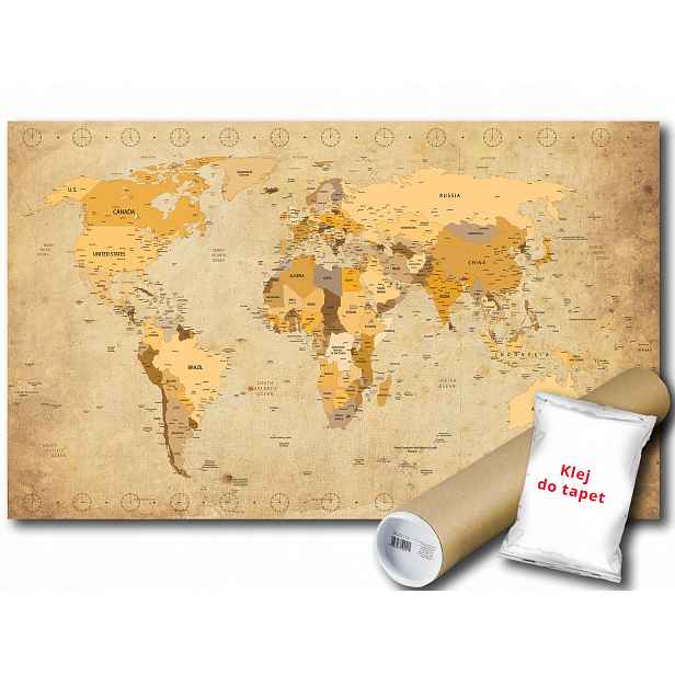 Vinylová fototapeta Mapa časových zón 152x104