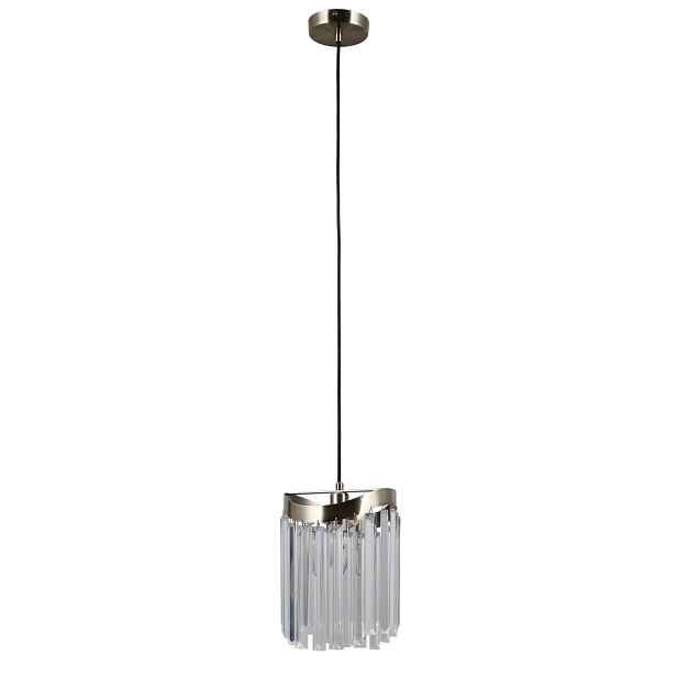 Závěsná lampa Italux Sabriga s krystaly, bronzová