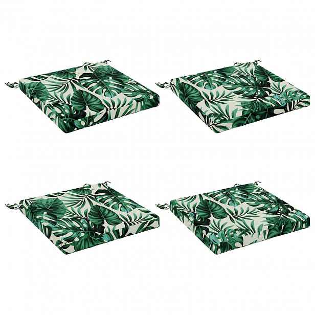 vidaXL Polstry ve 4 kusech SOEST 4 ks 100% polyester Vzor listů