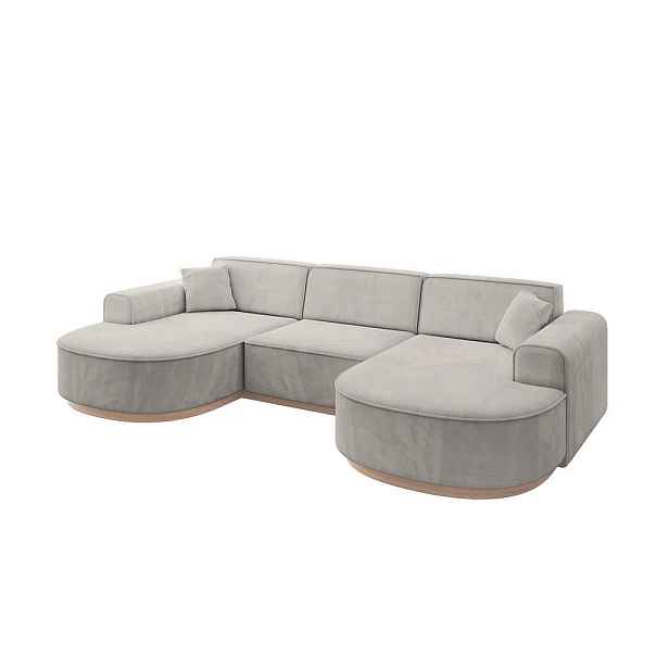 ALTDECOR SEDACÍ SOUPRAVA ve tvaru U MARI-U1-v1 303x171x83 Světle hnědá Velur