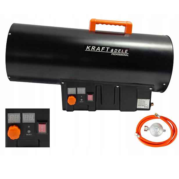 Plynový ohřívač Dmychadlo Termostat Kraft&Dele LCD 60 kW hadice
