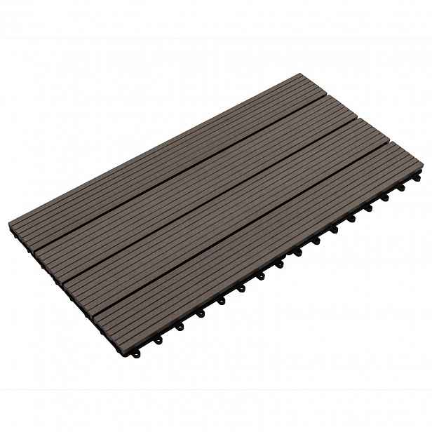 vidaXL Dlažba na terasu 6 ks Tmavě hnědá 60 x 30 cm WPC