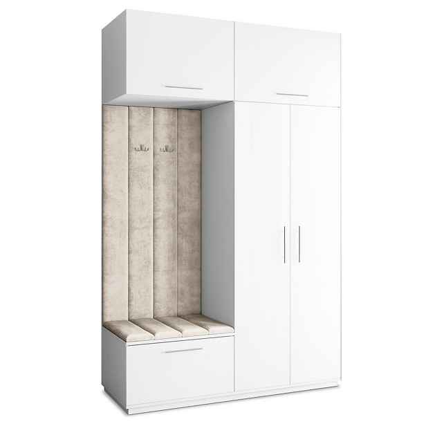 MASSENO MODERNÍ PŘEDSÍŇOVÁ SKŘÍŇ REMA, 150/240/60 cm, bílá
