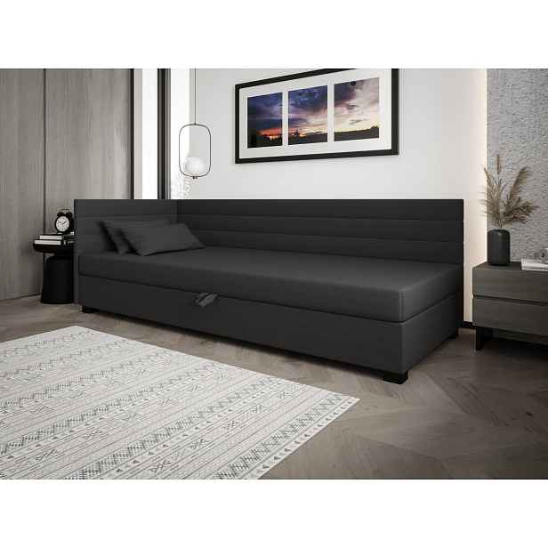 Čalouněná postel 80x195 KASANDRA PLUS 1 s úložným prostorem - šedá