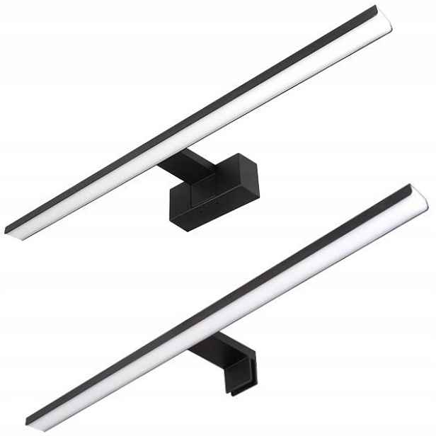 Led Koupelnové Svítidlo 15W Černé Nad Zrcadlo Nad Nástěnnou Skříňku 3v1 IP44