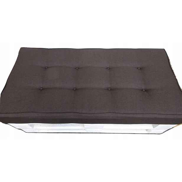Polštář na jednu Paletu 120 x 60 Silver 23 Hnědý