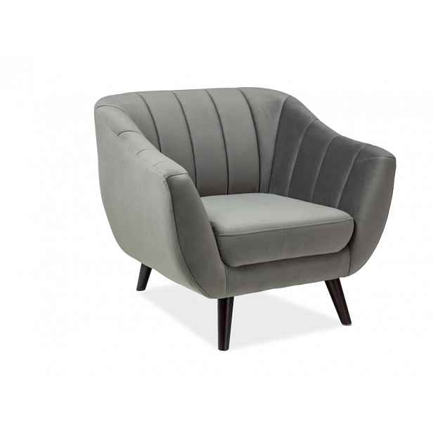 Šedé relaxační křeslo ELITE 1 VELVET