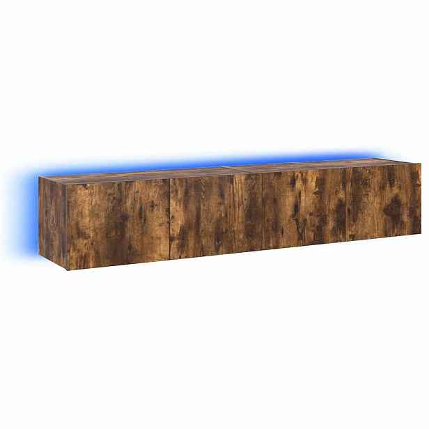 vidaXL Nástěnné TV skříňky s LED 2 ks kouřový dub 80 x 35 x 31 cm